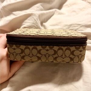 Coach Brown Signature Monogram jewelry Case